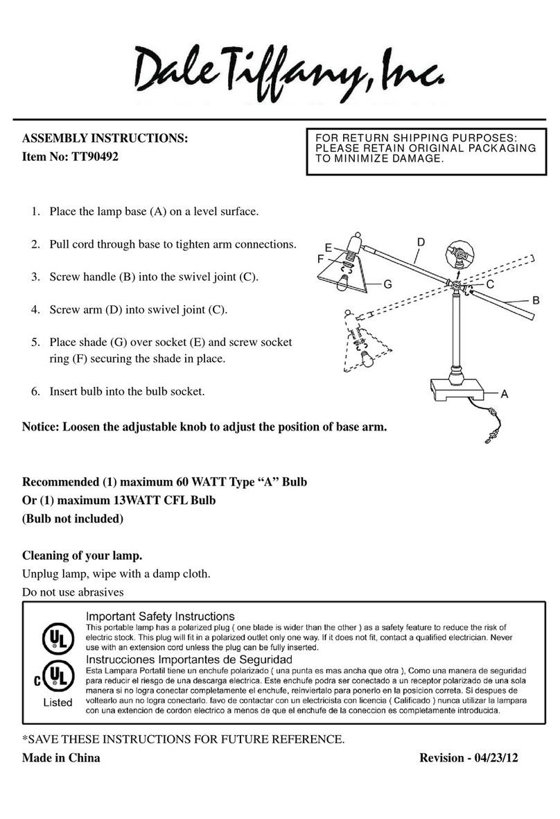 Dale Tiffany TT90492 Assembly instructions