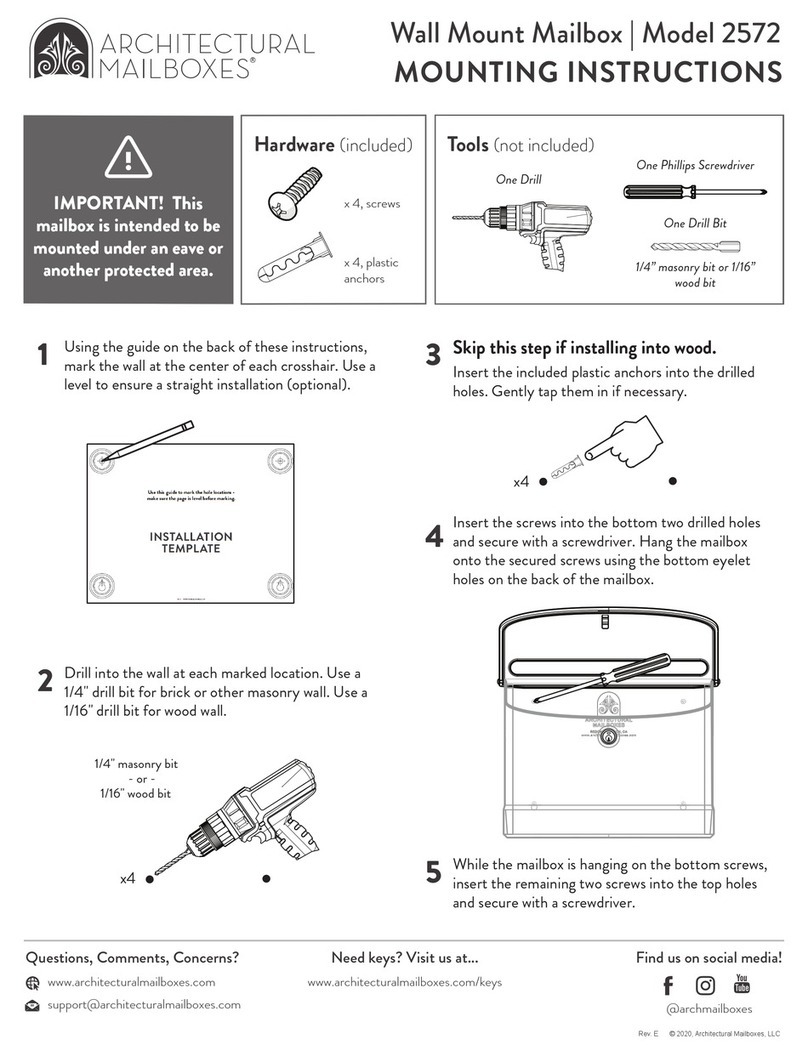 Architectural Mailboxes 2572 Mounting instructions Architectural Mailboxes 2572 Mounting instructions