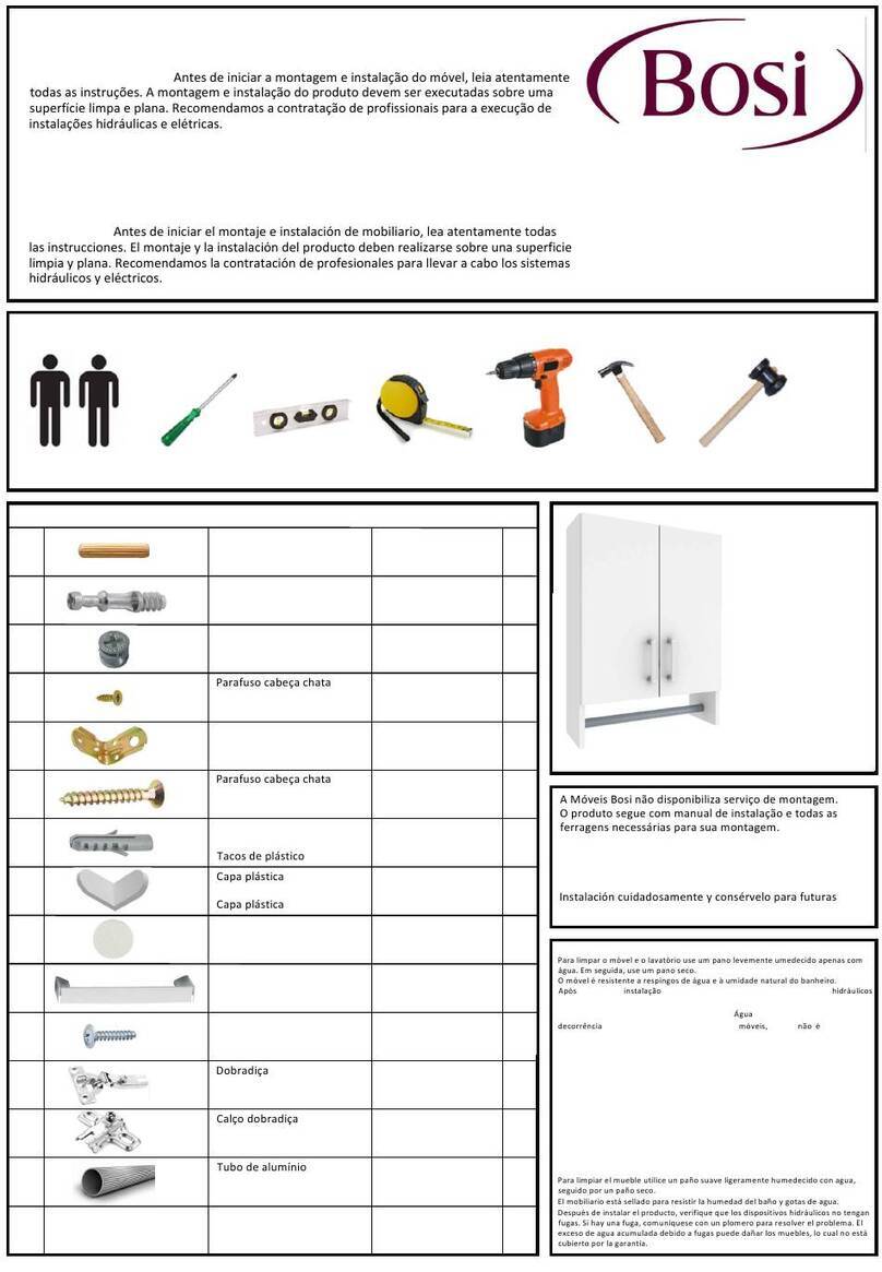Bosi 63478 Assembly and installation manual