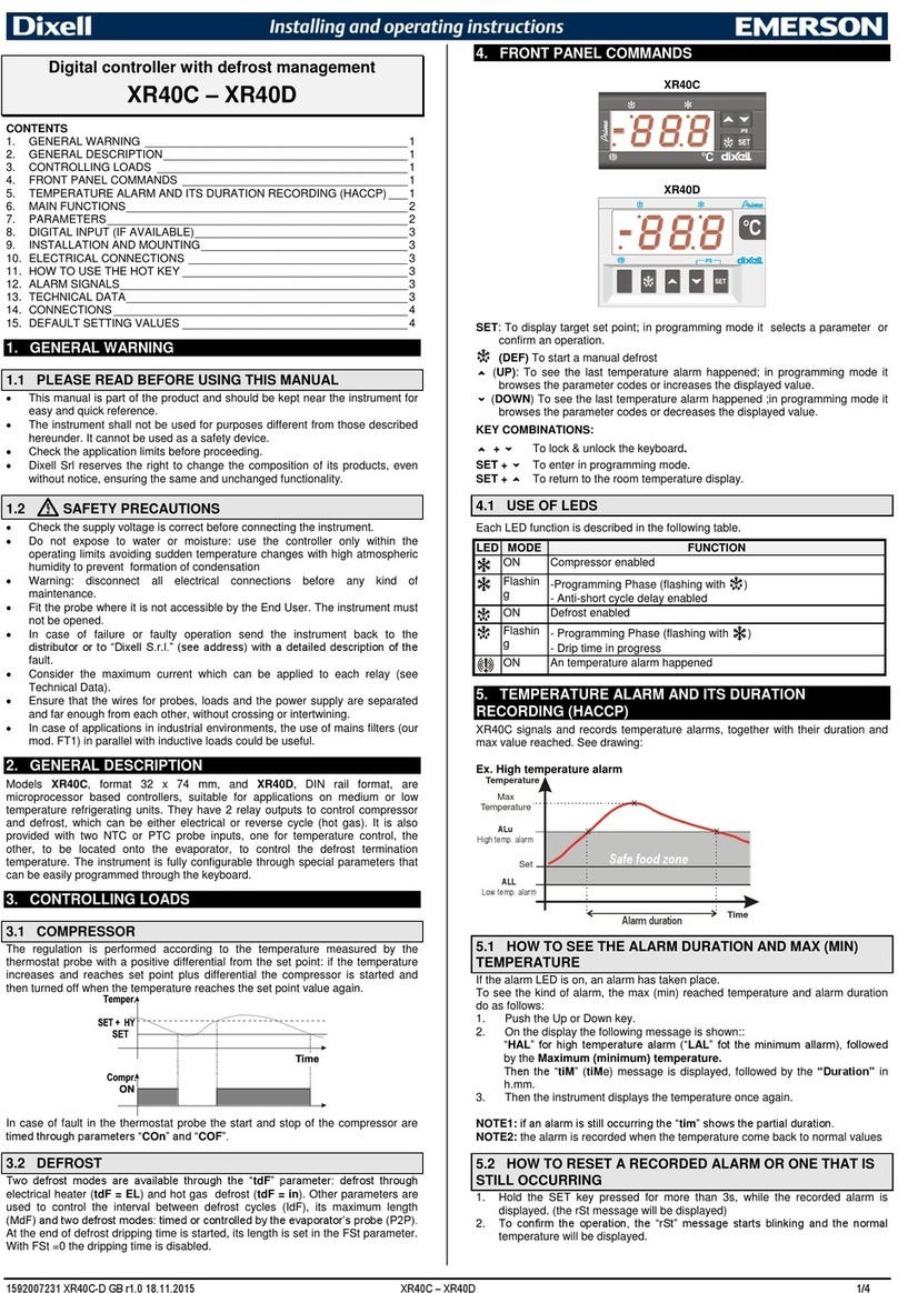 Emerson Dixell XR40D Wiring diagram Emerson Dixell XR40D Wiring diagram