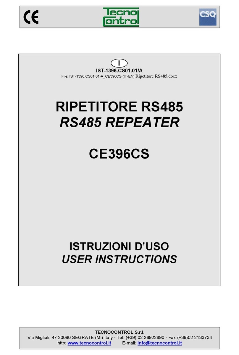 Tecnocontrol CE396CS User instructions Tecnocontrol CE396CS User instructions