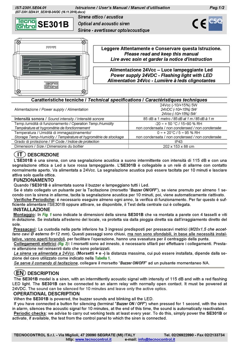 Tecnocontrol SE301B user manual