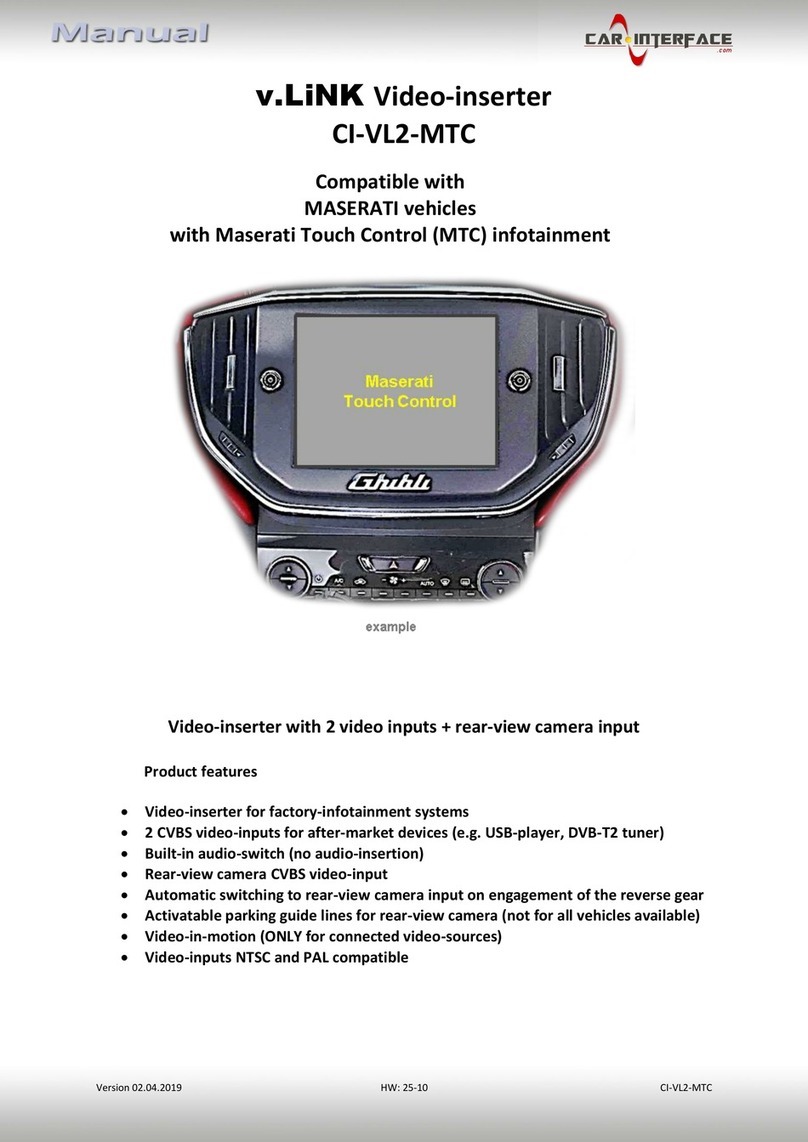 Car-Interface CI-VL2-MTC User manual Car-Interface CI-VL2-MTC User manual