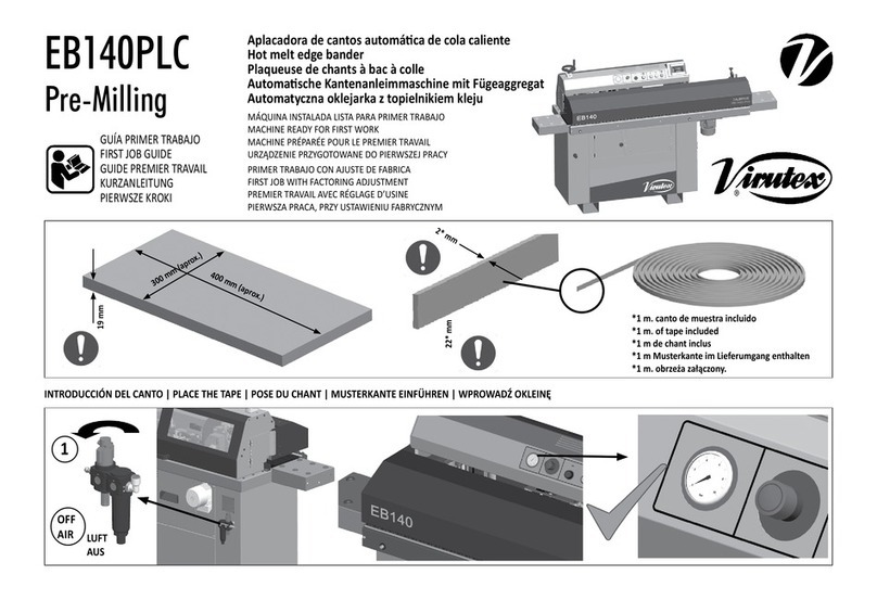 Virutex EB140PLC Premilling Instruction sheet