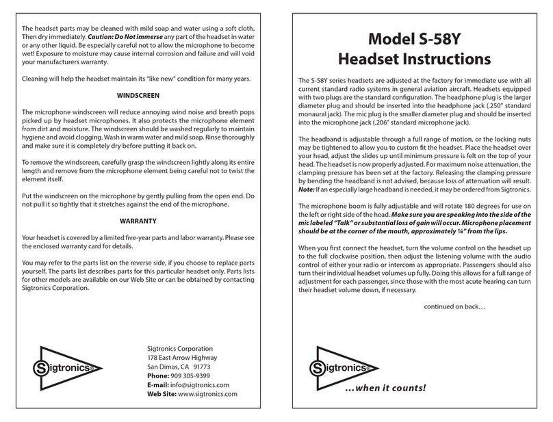 Sigtronics S-58Y User manual