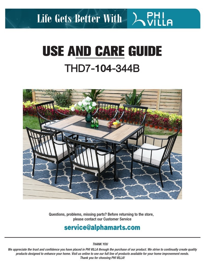 PHI VILLA THD7-104-344B Use and care guide