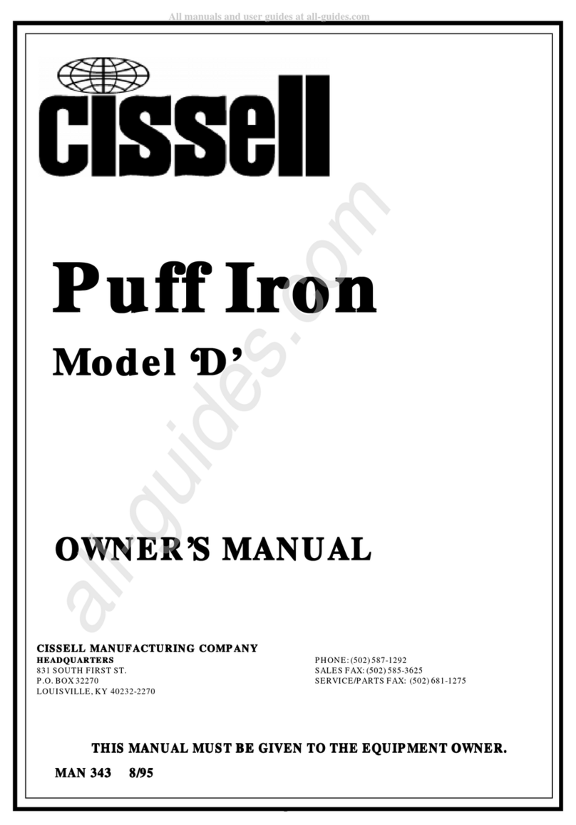Cissell Puff Iron D owner's manual
