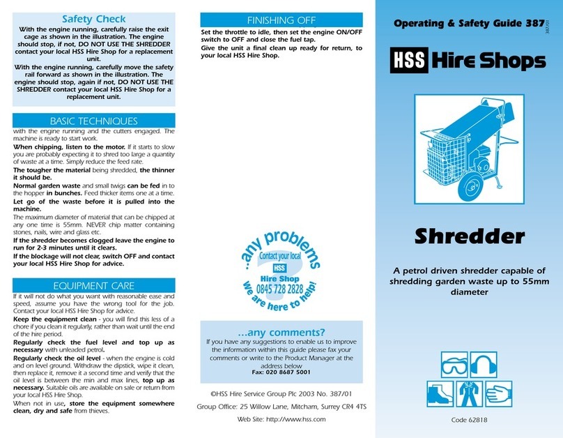 HSS Hire 387 Operating & safety guide