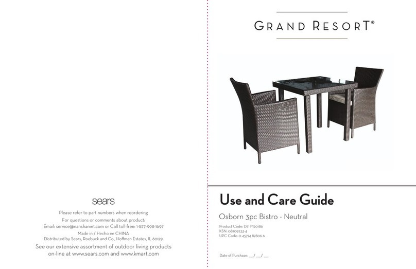 GRAND RESORT Osborn D71 M20186 Use and care guide