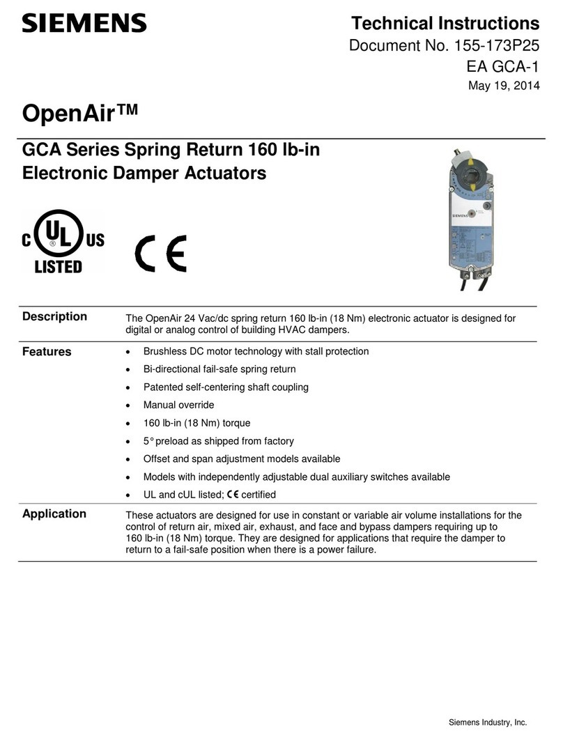 Siemens OpenAir GCA Series Owner's manual