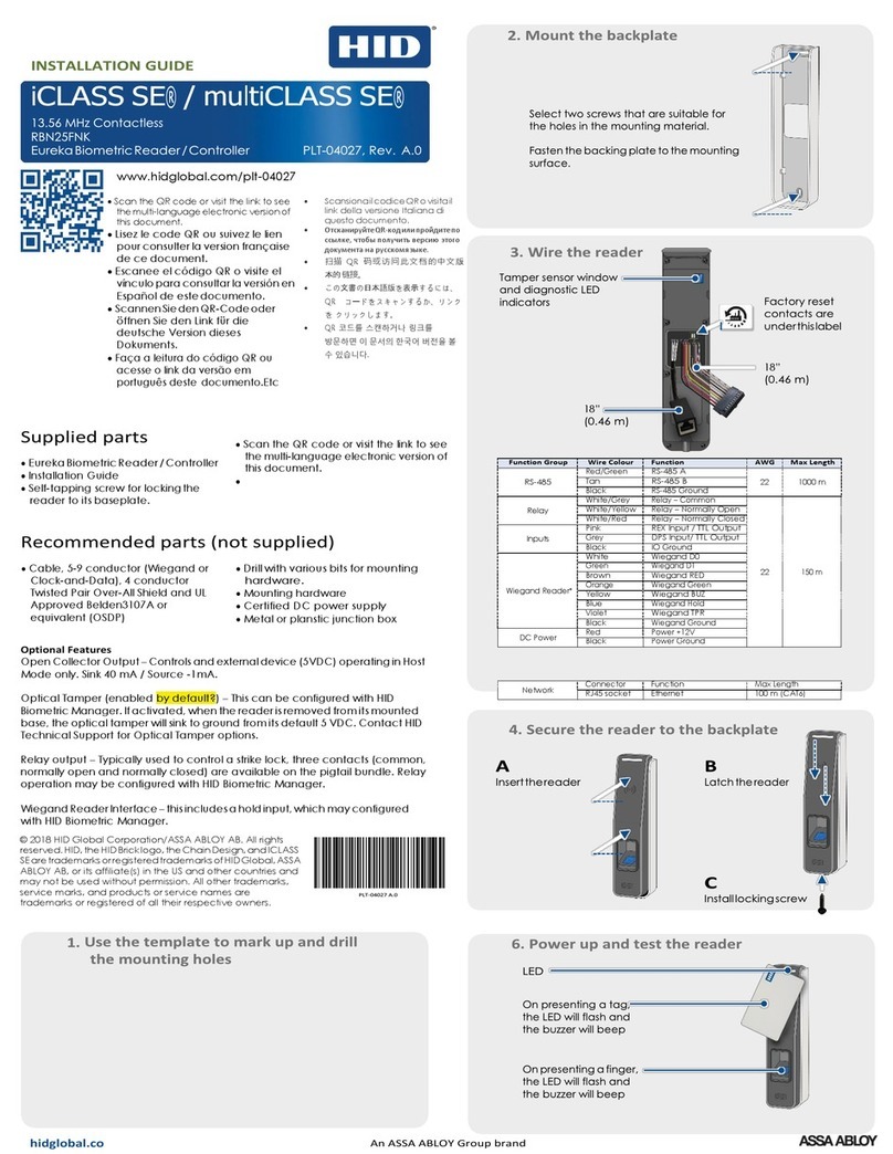 HID iCLASS SE RBN25GNK installation guide