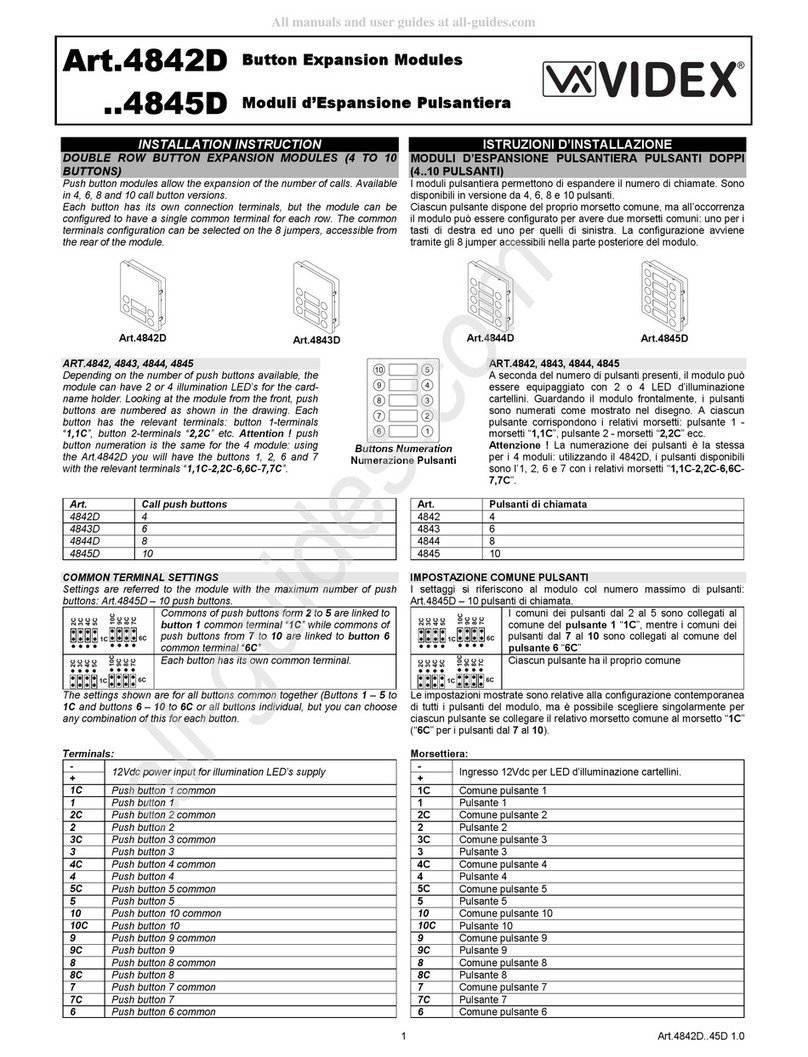 Videx 4842D User manual