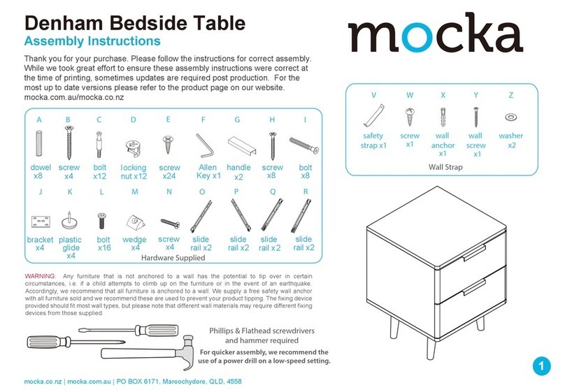 Mocka Denham Bedside Table Assembly instructions