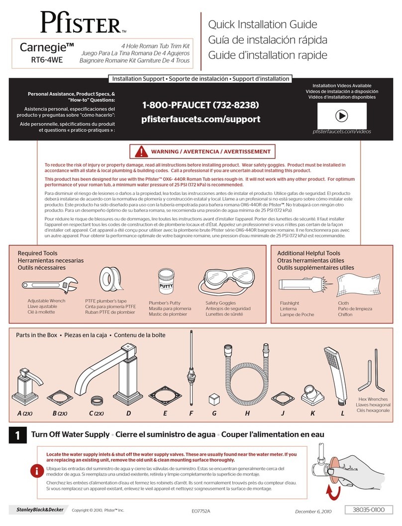 Pfister Carnegie RT6-4WE User manual Pfister Carnegie RT6-4WE User manual