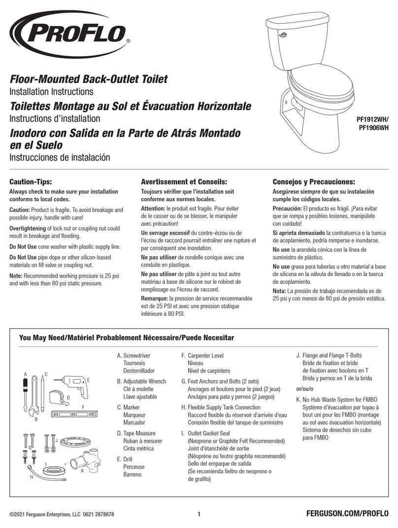 ProFlo PF1912WH installation instructions