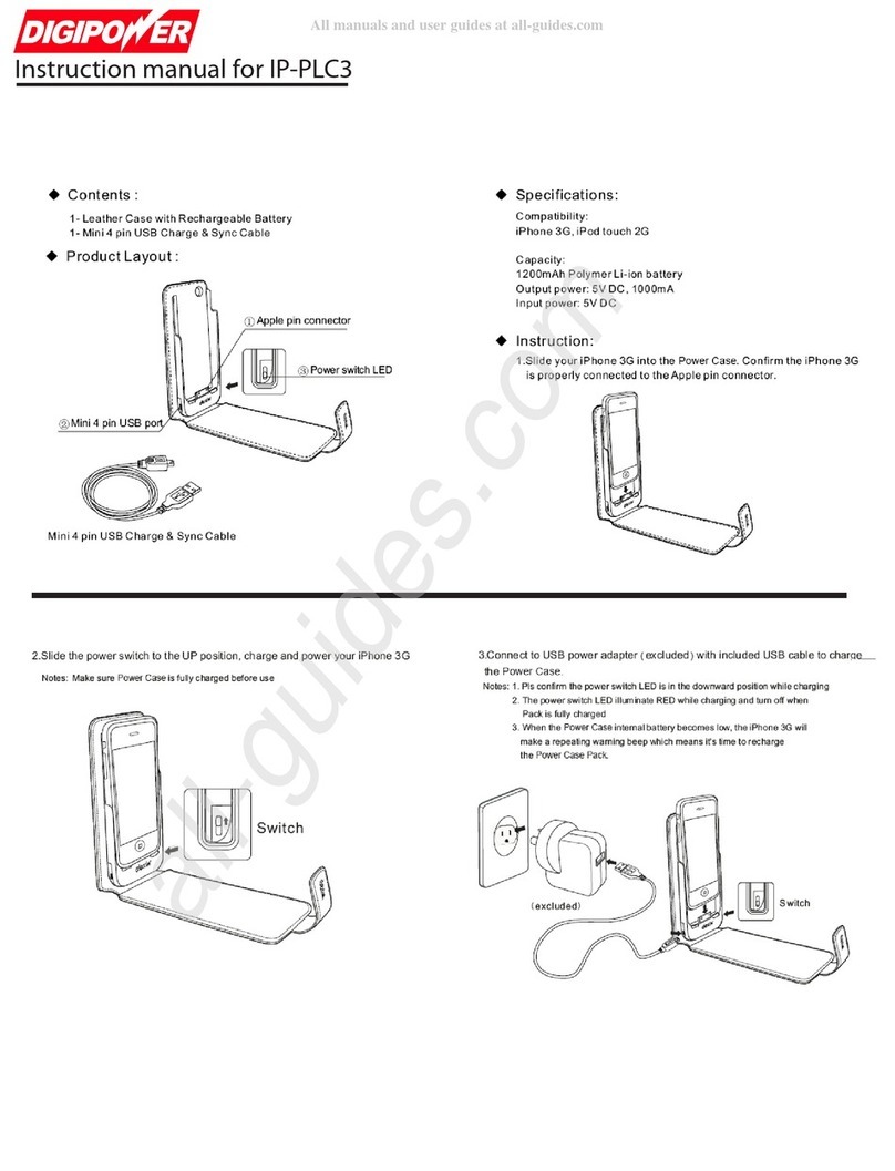 DigiPower PowerCase IP-PLC3 instruction manual