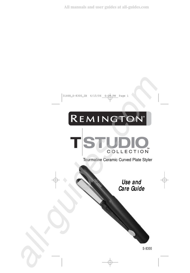Remington T Studio S-8300 Use and care guide