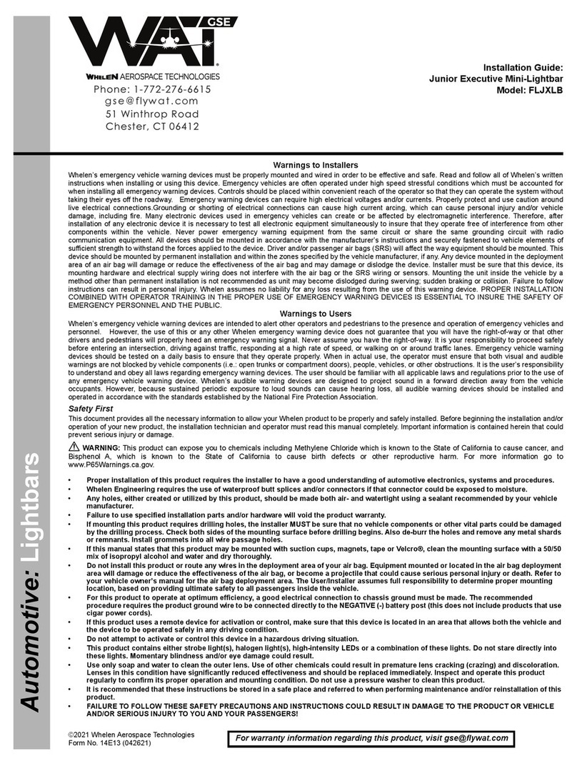 Whelen Engineering Company WAT GSE Junior Executive User manual