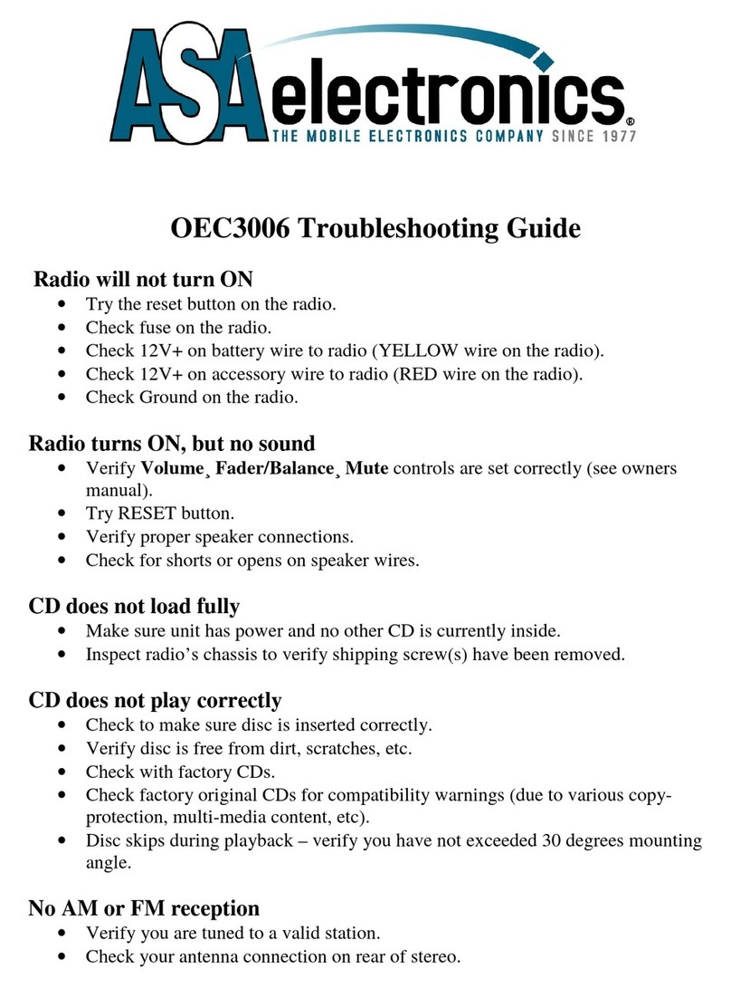 ASA Electronics OEC3006 troubleshooting guide