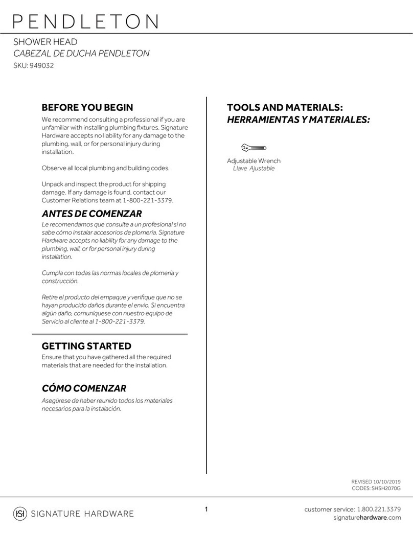 Signature Hardware PENDLETON 949032 installation instructions