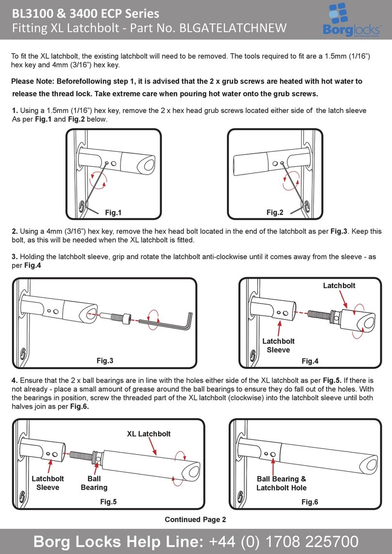 Borglocks BL3100 ECP Series Fitting instructions