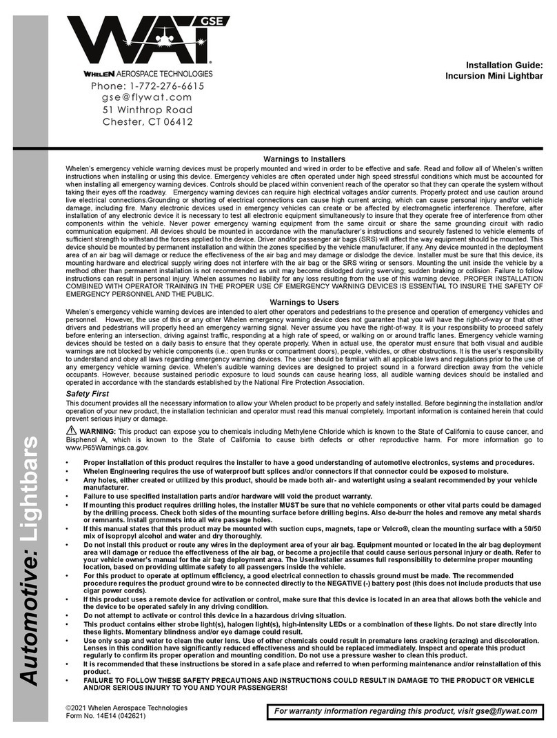 Whelen Engineering Company WAT GSE JUNIOR INCURSION FLJILB User manual