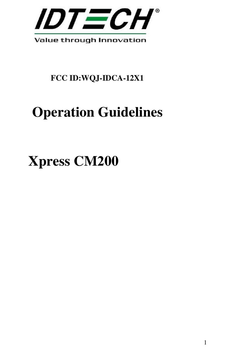 IDTECH Xpress CM200 Operation guidelines