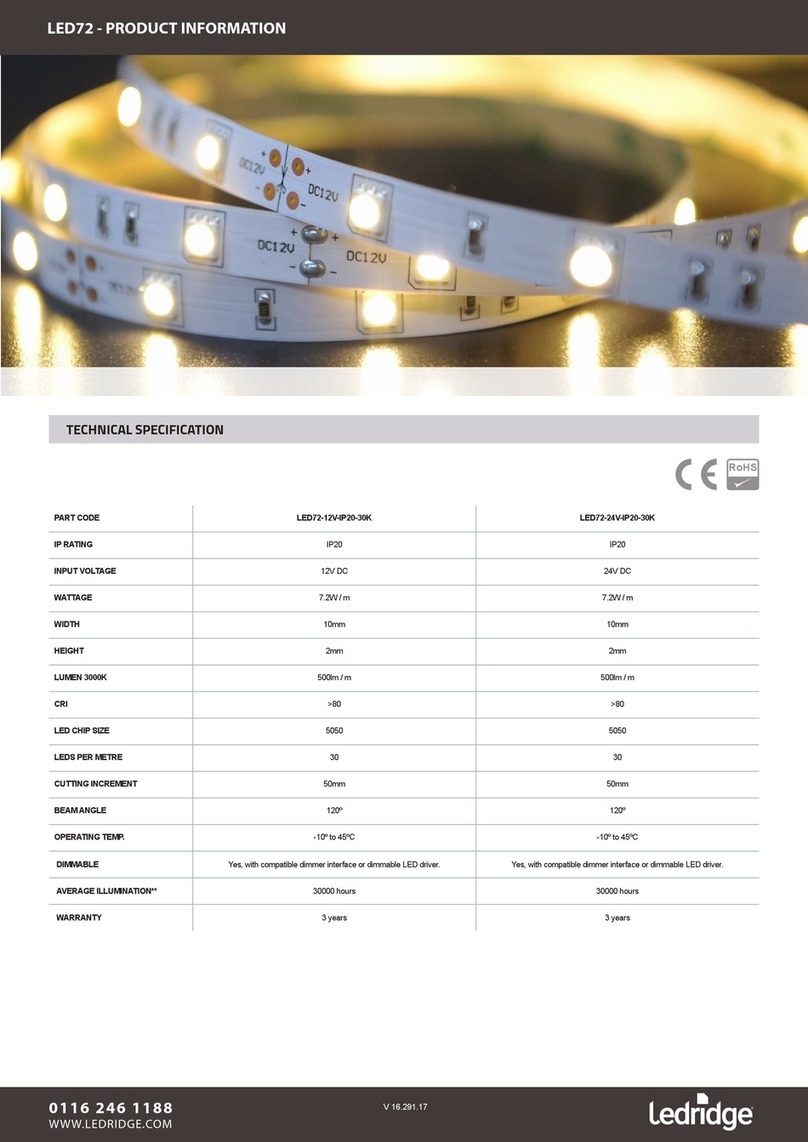 Ledridge Lighting LED72-12V-IP20-30K Product information