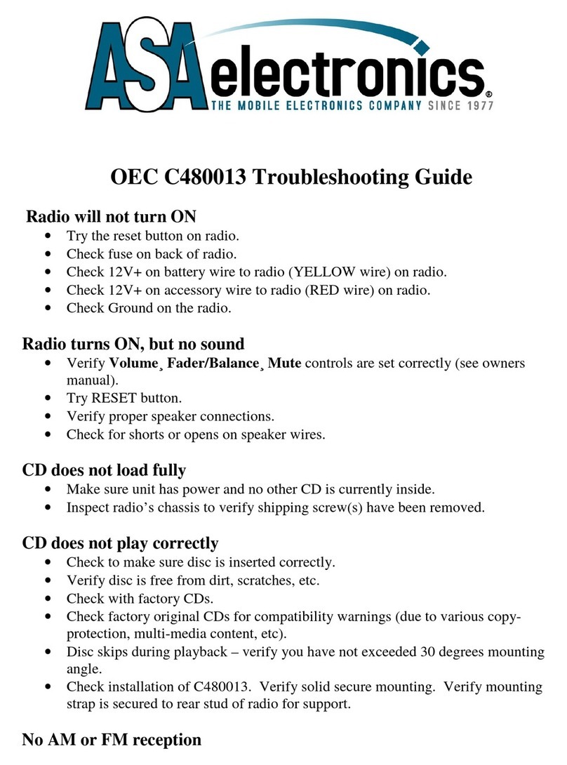 ASA Electronics C480013 troubleshooting guide