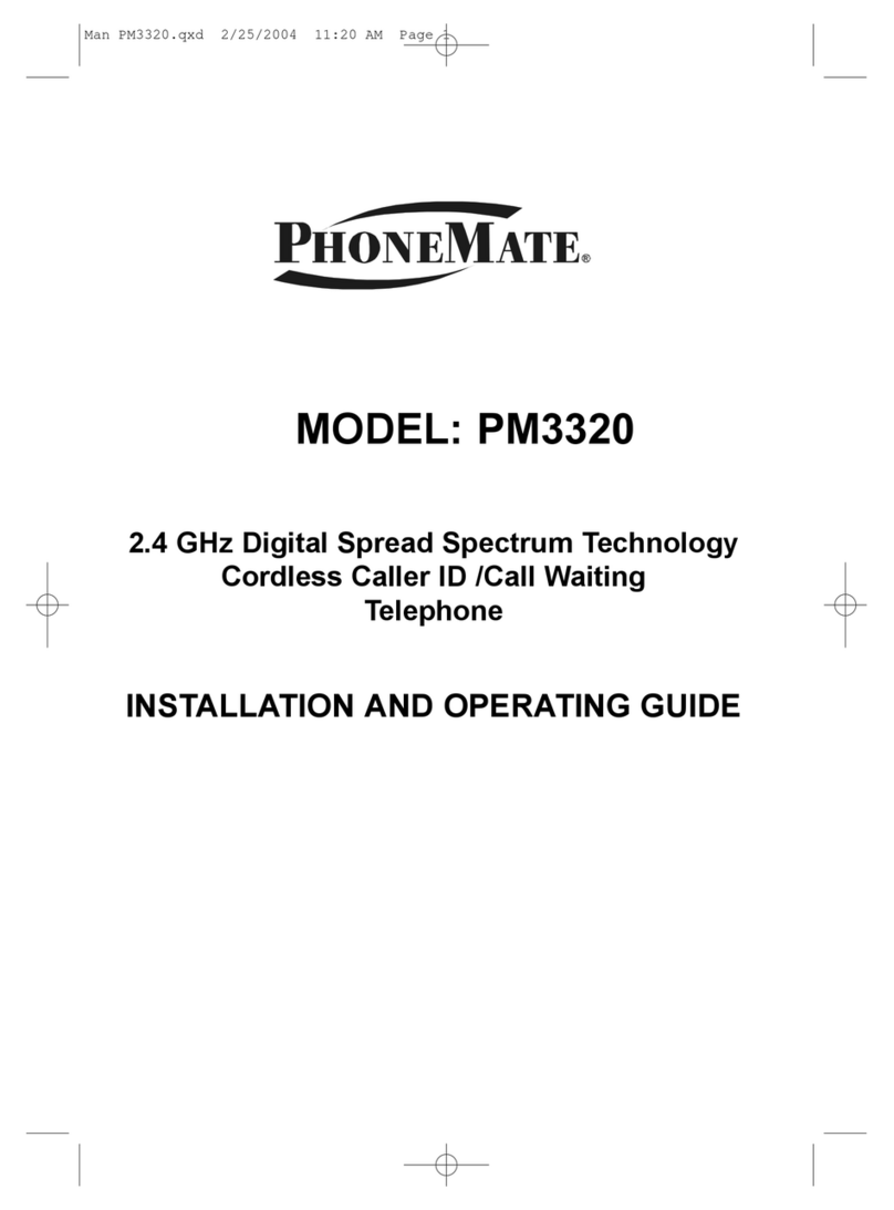 PhoneMate PM3320 Installation and operating guide
