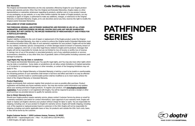 Dogtra PATHFINDER Series Code setting guide