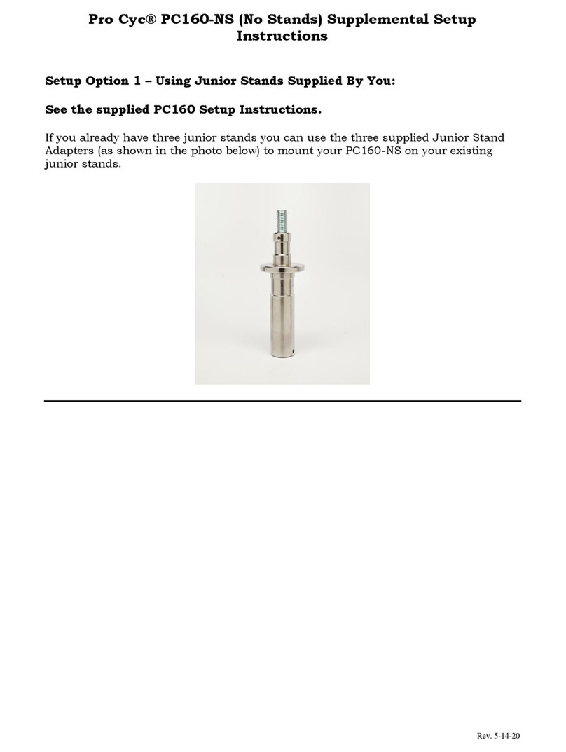 PRO CYC PC160-NS Supplemental setup instructions