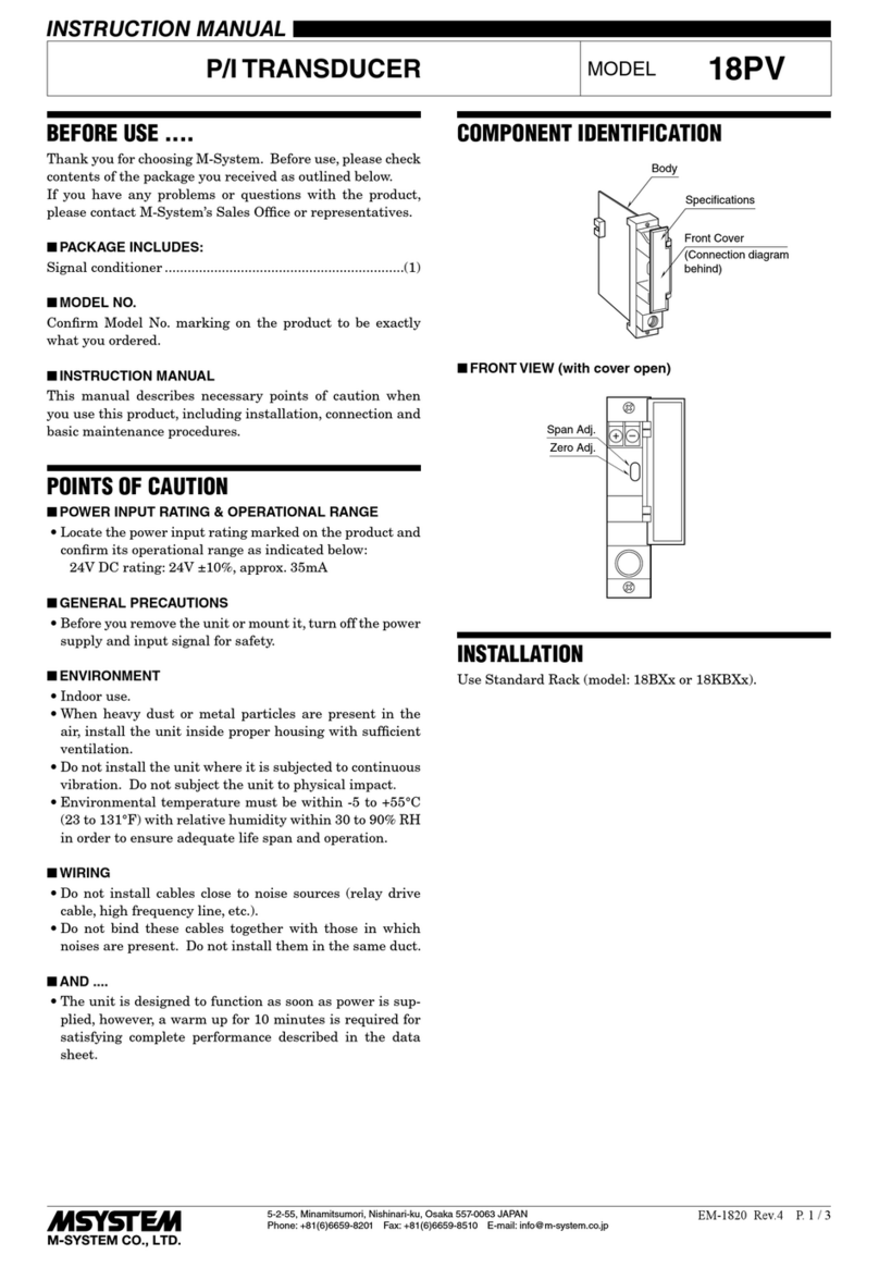 M-system 18PV instruction manual