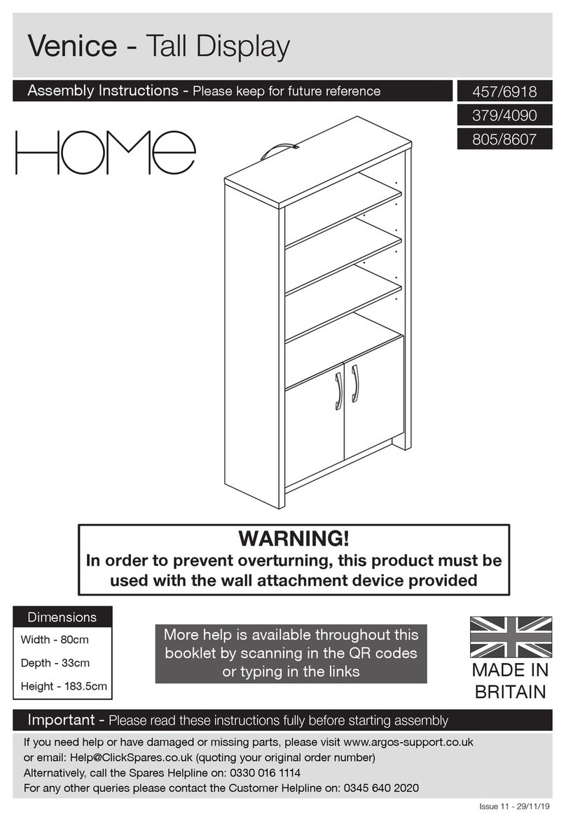 Argos Home Venice 457/6918 Assembly instructions Argos Home Venice 457/6918 Assembly instructions