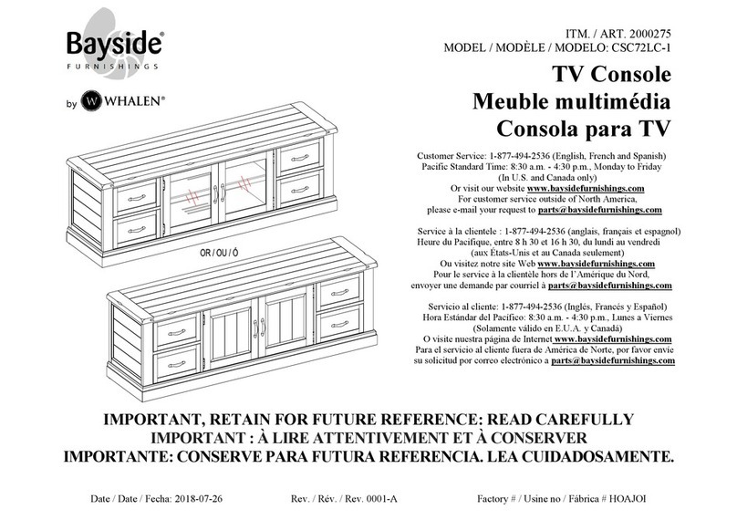 Whalen Bayside CSC72LC-1 User manual Whalen Bayside CSC72LC-1 User manual