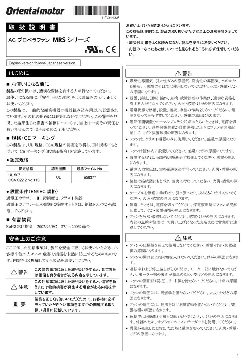 Oriental motor MRS Series operating manual
