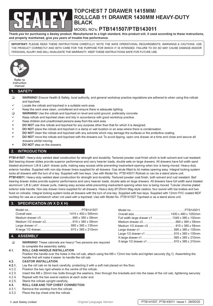 Sealey PTB143011 User manual