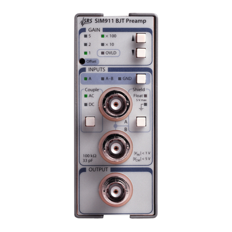 Stanford Research Systems BJT SIM911 Operation and service manual