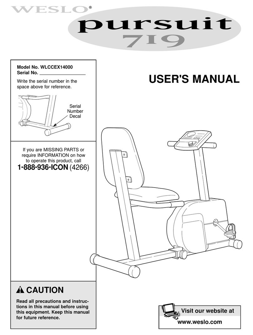 Weslo Pursuit 719 User manual