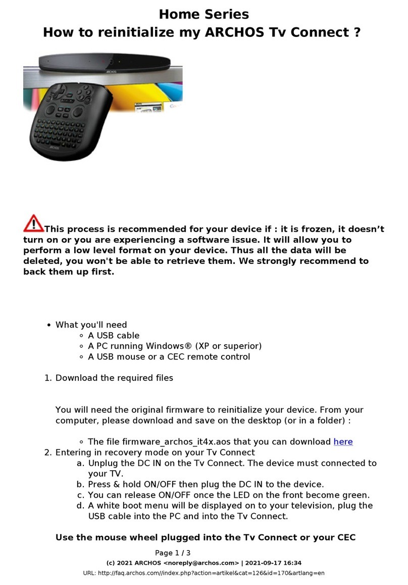 Archos Tv Connect Home Series How-to