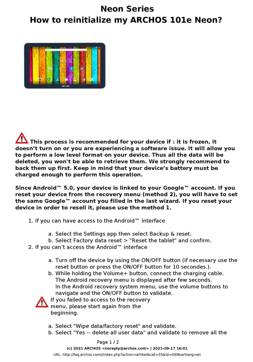 Archos 101E NEON How-to