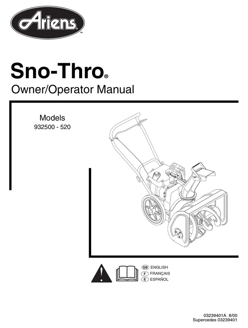 Ariens Sno-Thro 932500-520 Owner's manual