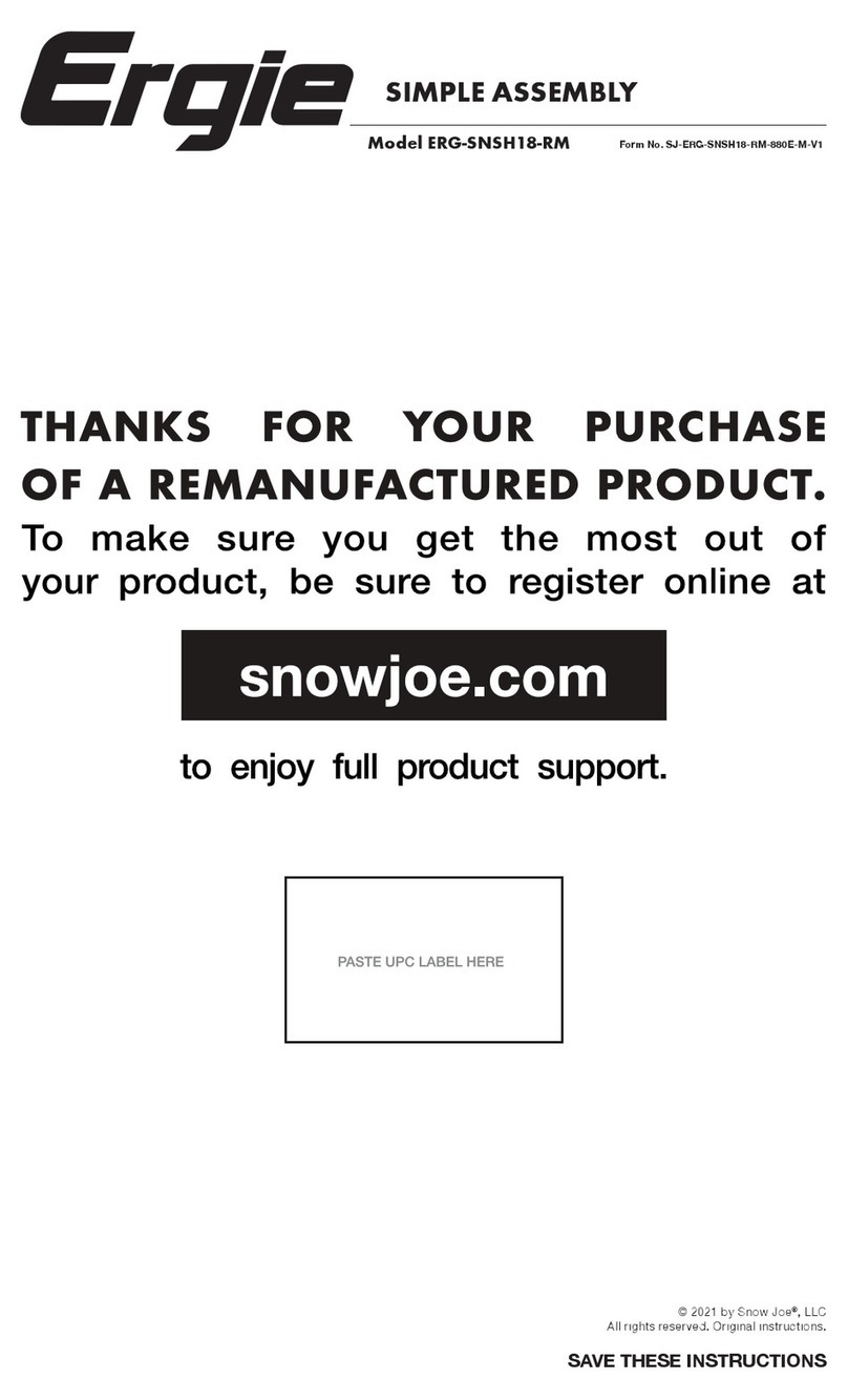 SNOWJOE Ergie ERG-SNSH18-RM quick start guide