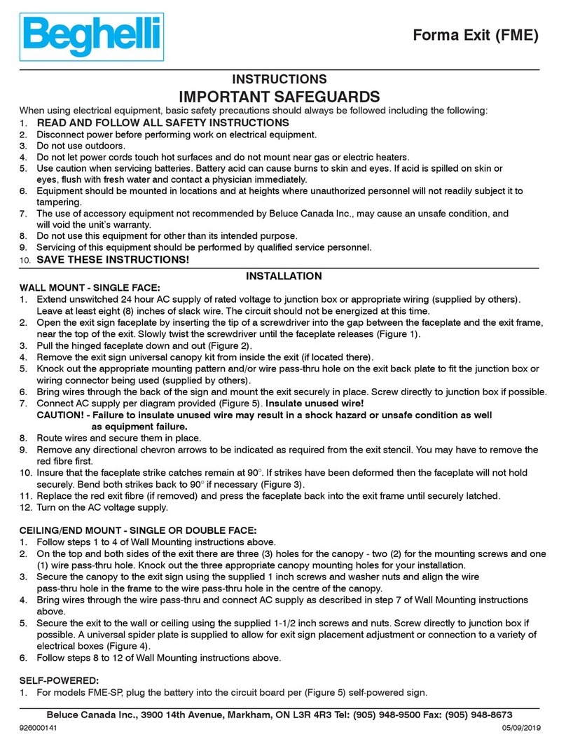 Beghelli Forma Exit User manual