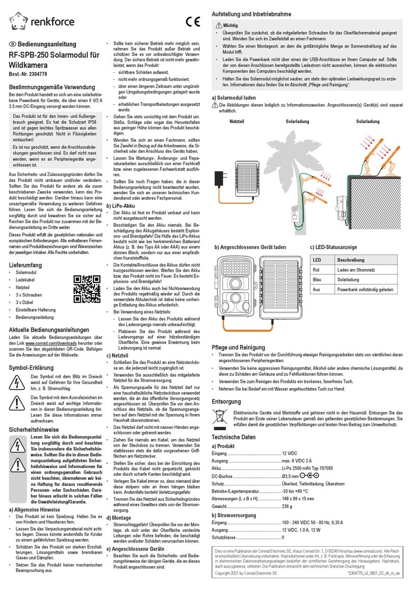 Renkforce RF-SPB-250 operating instructions