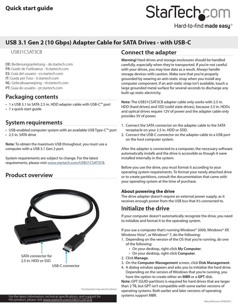 StarTech.com USB31CSAT3CB User manual StarTech.com USB31CSAT3CB User manual