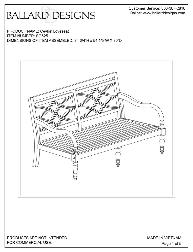 Ballard Designs Ceylon Loveseat SO625 manual