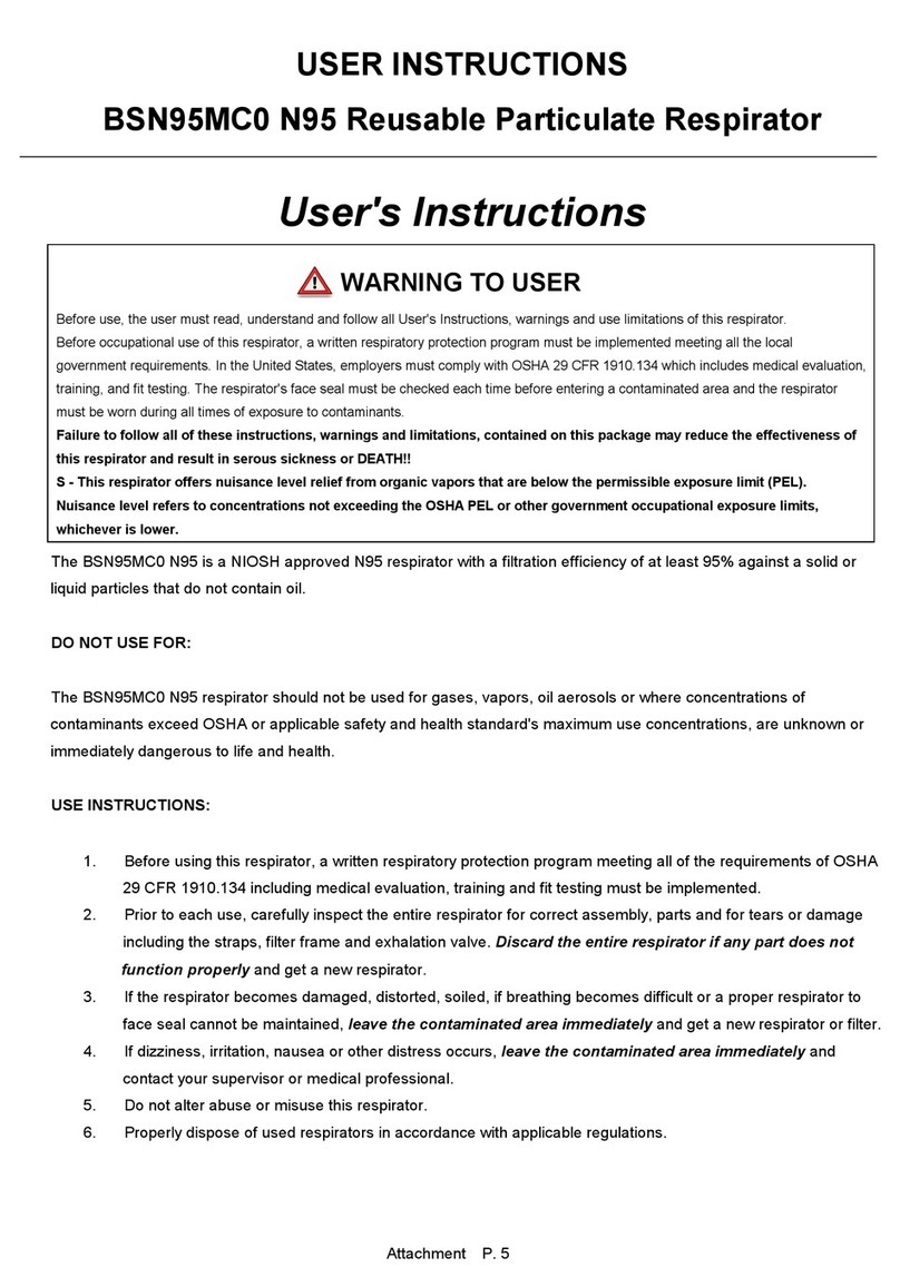 NIOSH BSN95MC0 N95 User manual