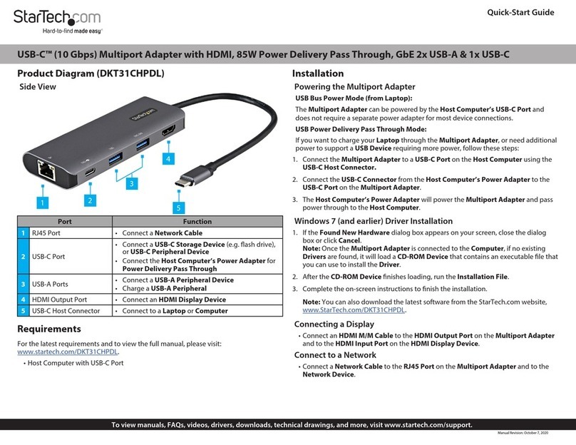 StarTech.com DKT31CHPDL quick start guide StarTech.com DKT31CHPDL quick start guide