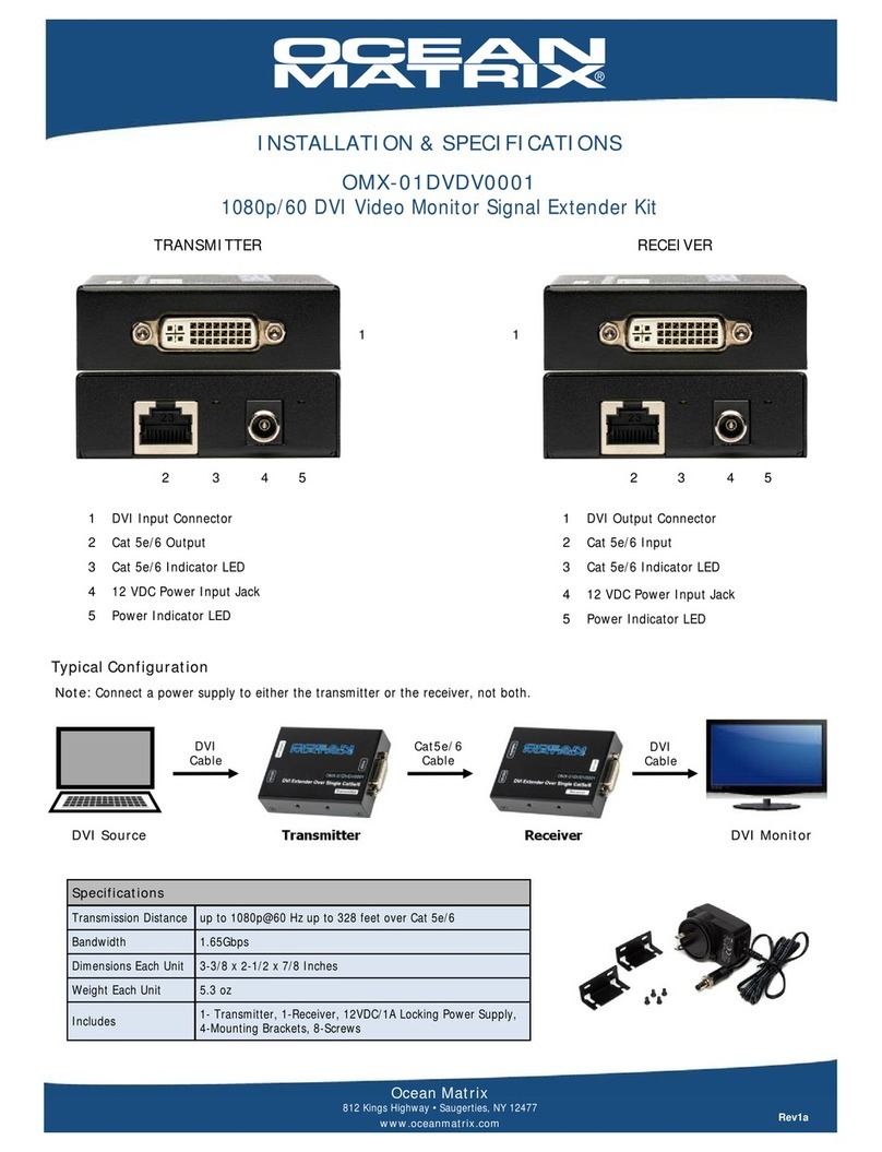 Ocean Matrix OMX-01DVDV0001 INSTALLATION & SPECIFICATIONS